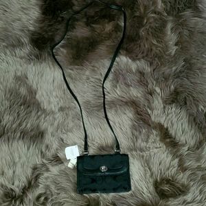 Coach Small Crossbody Purse - Black with white coach tag